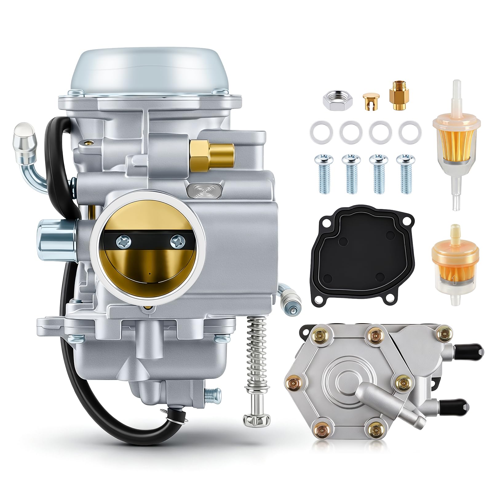 MOTOALL carburetor front assembly showing precise fitment and improved throttle response