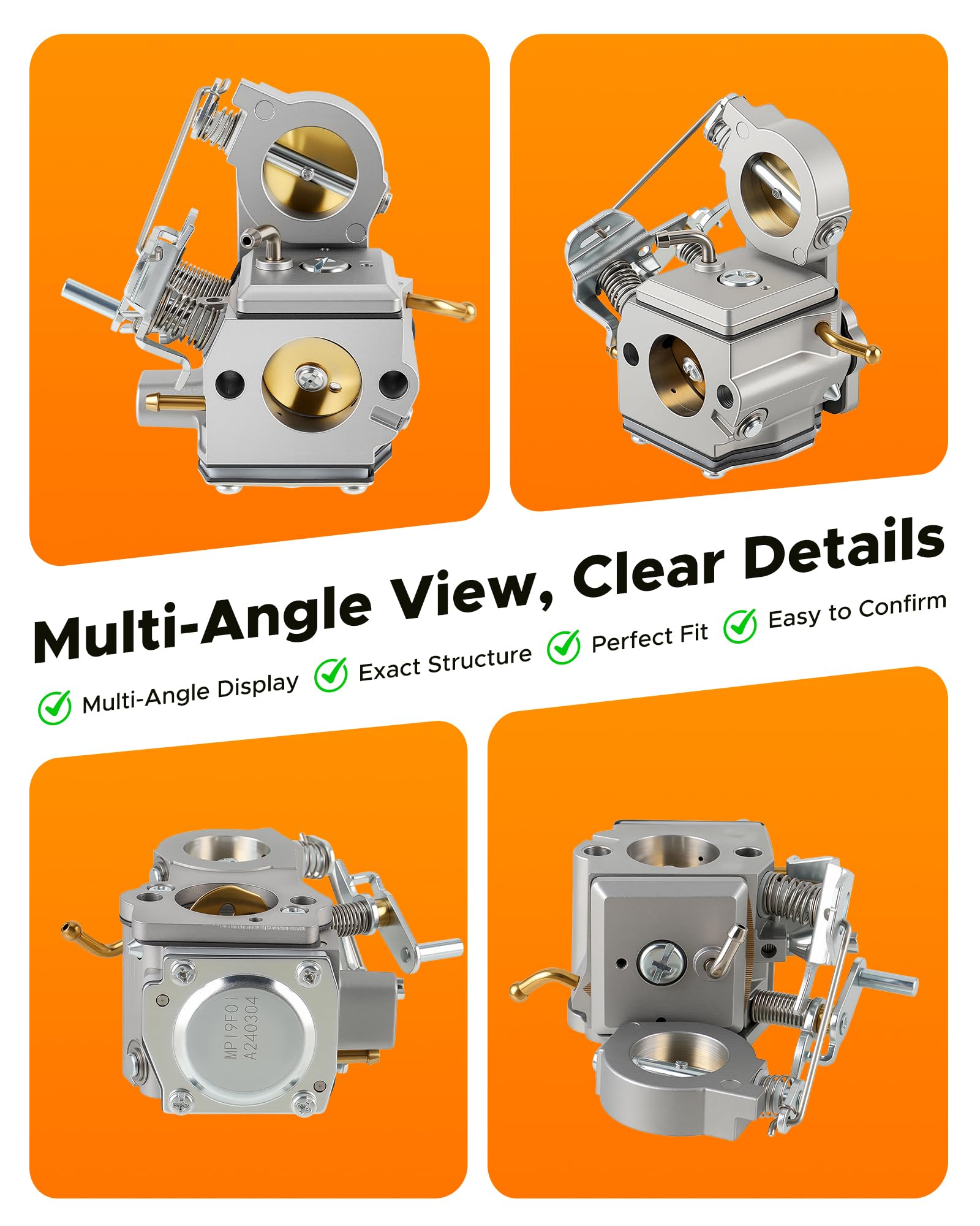 MOTOALL carburetor gasket mounting face showing sealing surface for leak prevention