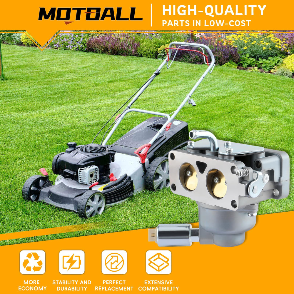 MOTOALL carburetor side profile illustrating compact fit and durable finish