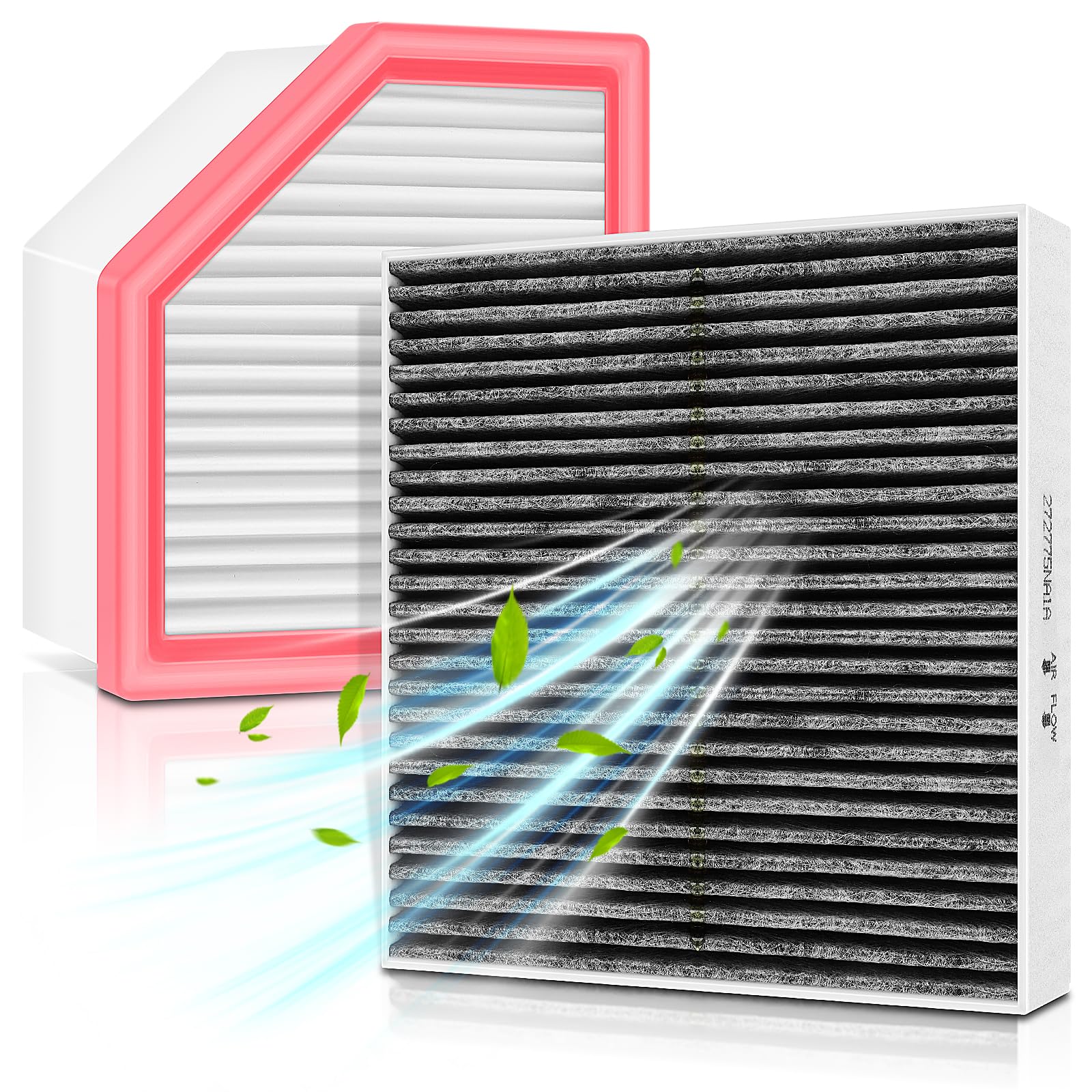 MOTOALL front packaging showing engine and cabin filter set and fitment details