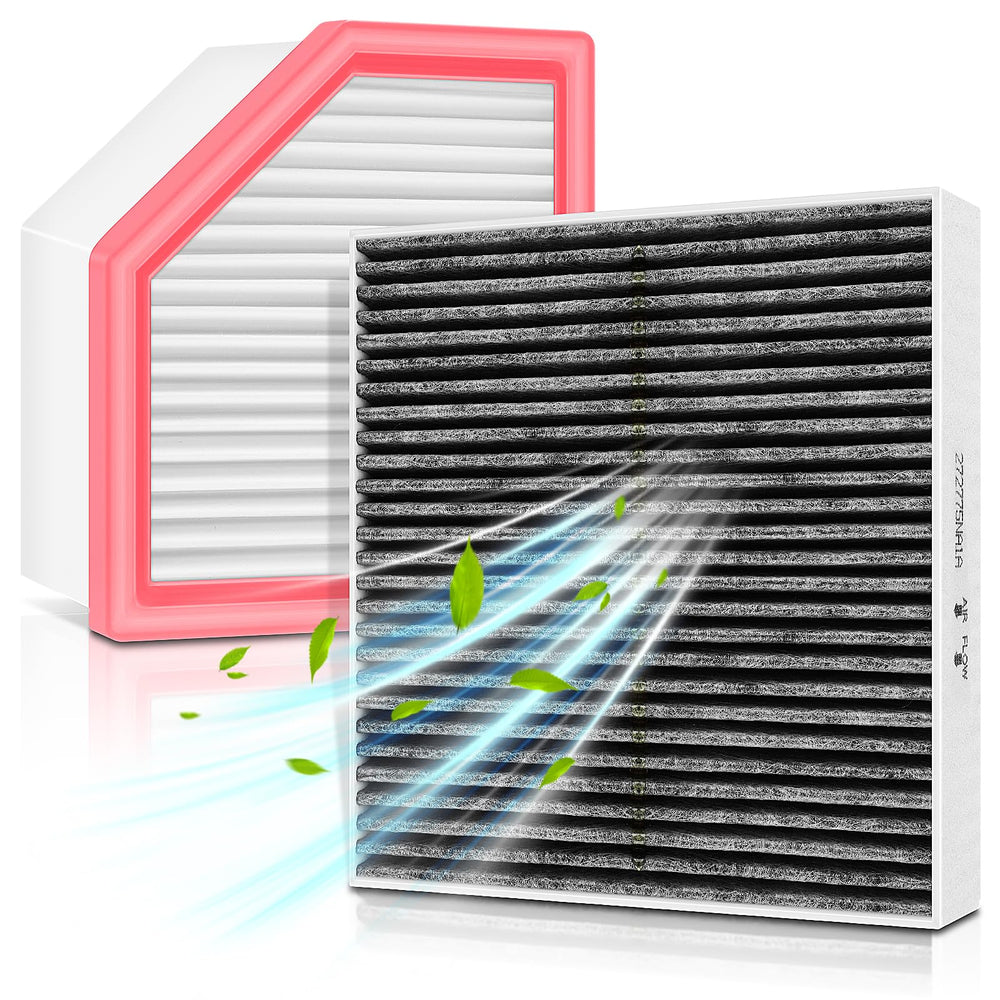 MOTOALL front packaging showing engine and cabin filter set and fitment details