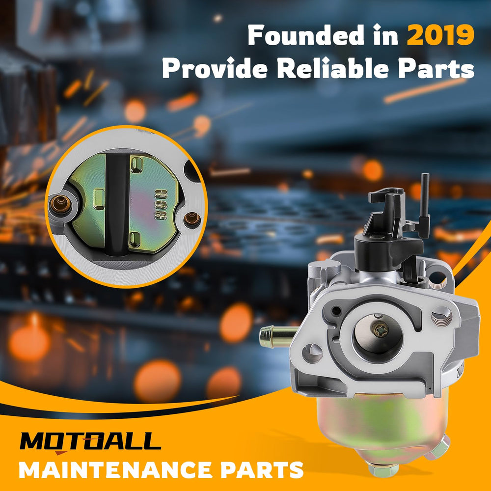MOTOALL carburetor installed on mower engine demonstrating direct-replacement convenience