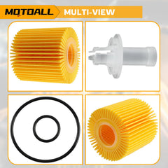 MOTOALL oil filter media close-up illustrating filtration efficiency benefit