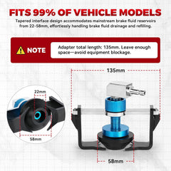 MOTOCOCHE adjustable clamp detail illustrating secure lock and easy sizing benefit