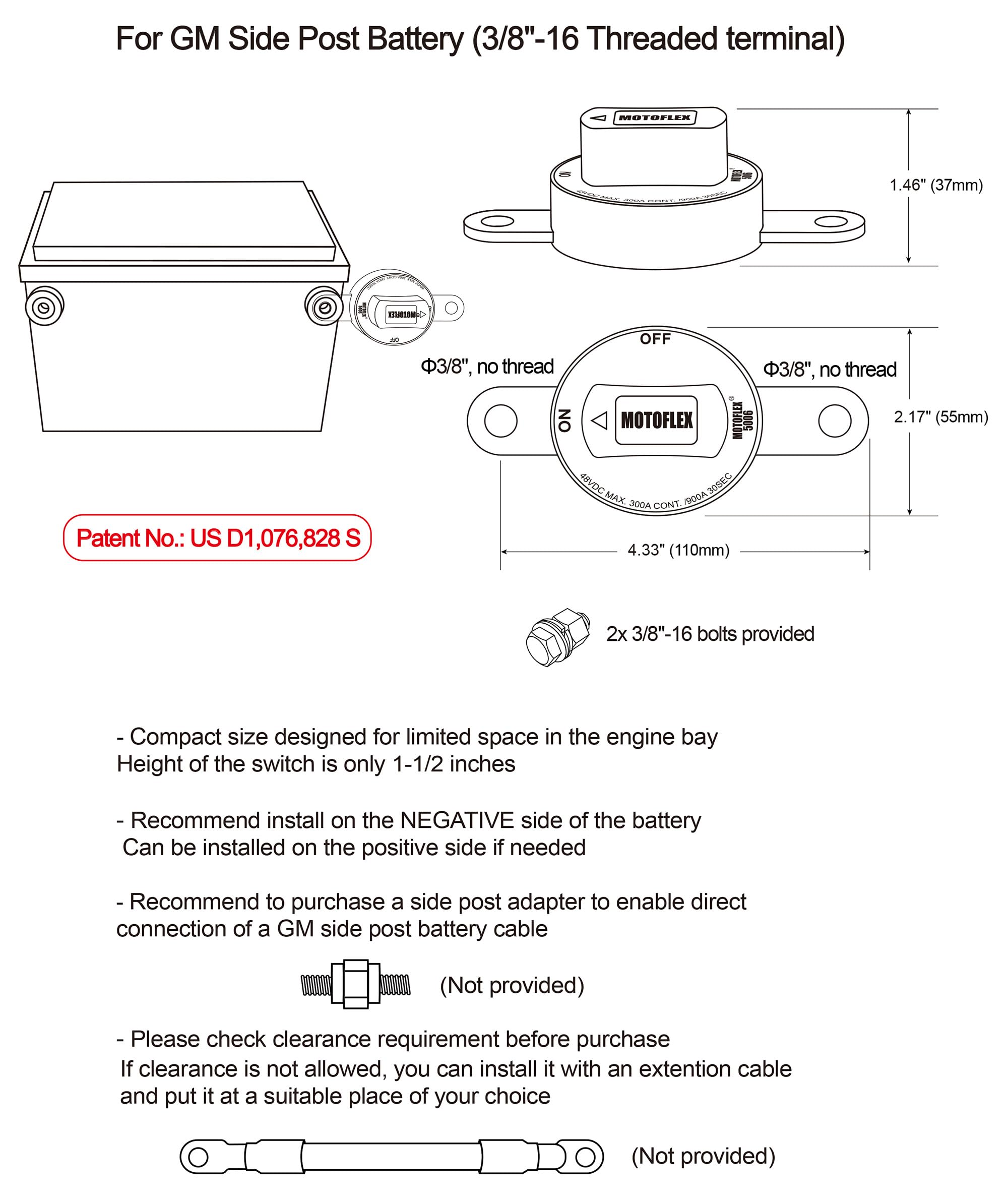 MOTOFLEX installed in engine bay illustrating scale and easy access mounting