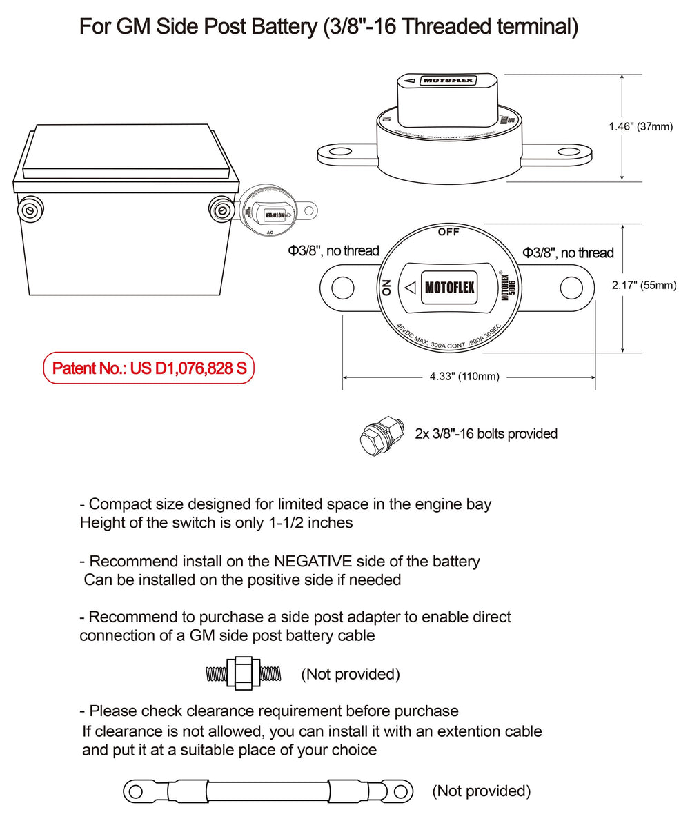 MOTOFLEX installed in engine bay illustrating scale and easy access mounting