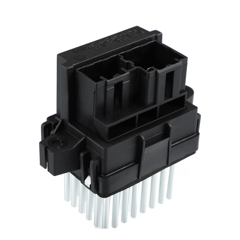 Motoforti front view of blower motor resistor showing fit and mounting for easy replacement