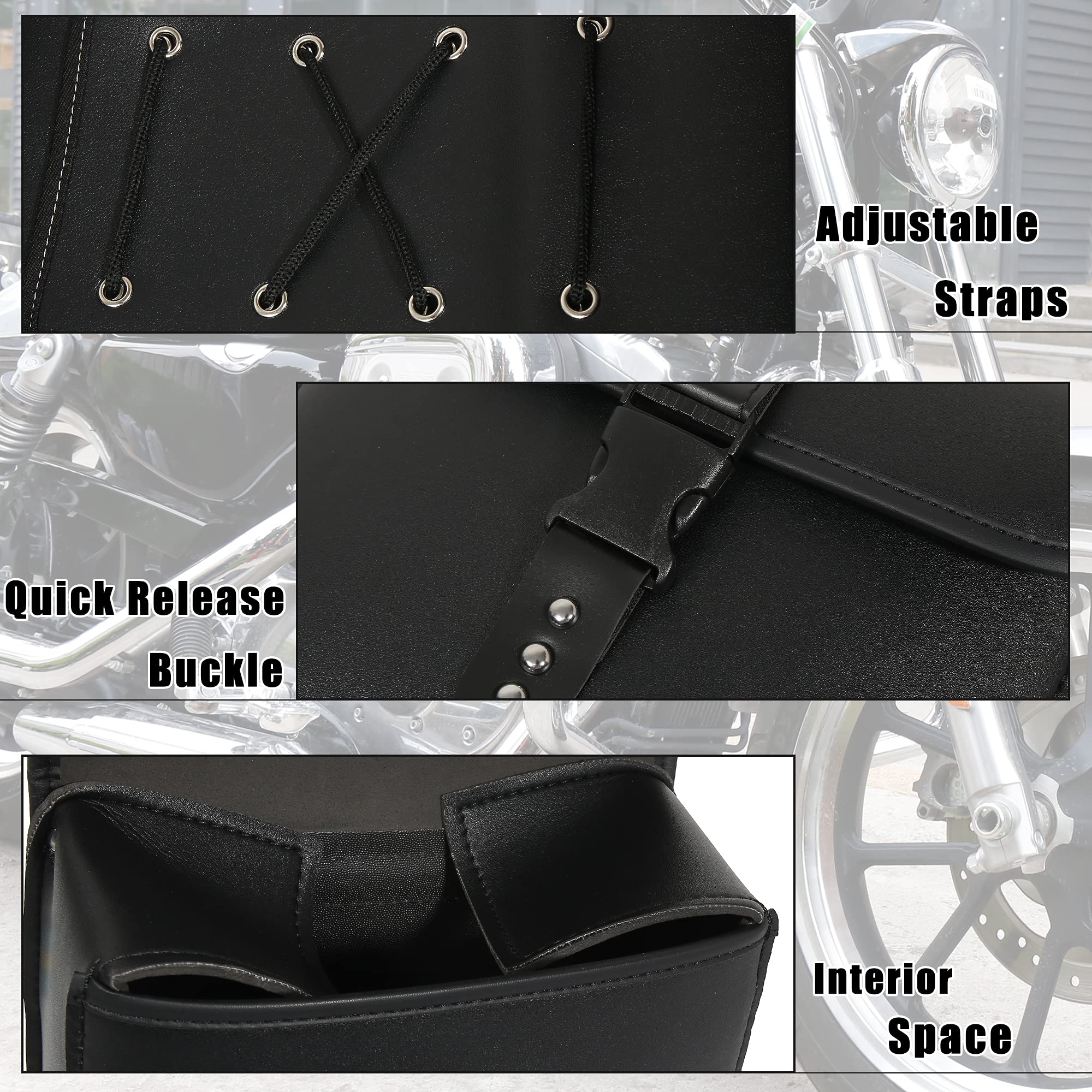 Motoforti mounted on motorcycle left side illustrating tidy low-profile fit