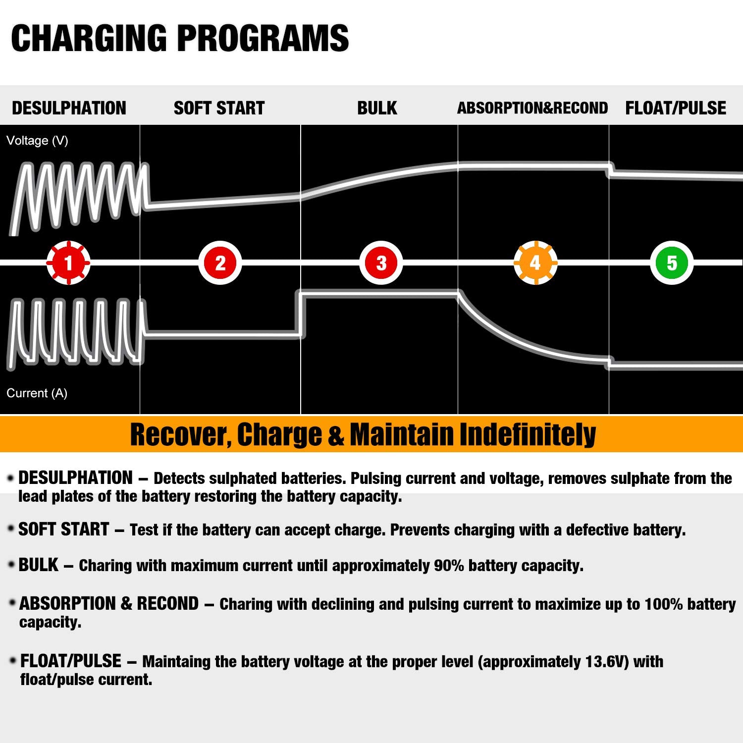 MOTOPOWER charger attached to a motorcycle battery demonstrating maintenance in use