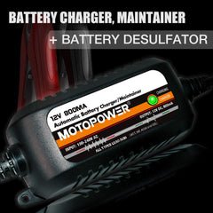 MOTOPOWER alligator clamps close-up providing secure, spark-free connections