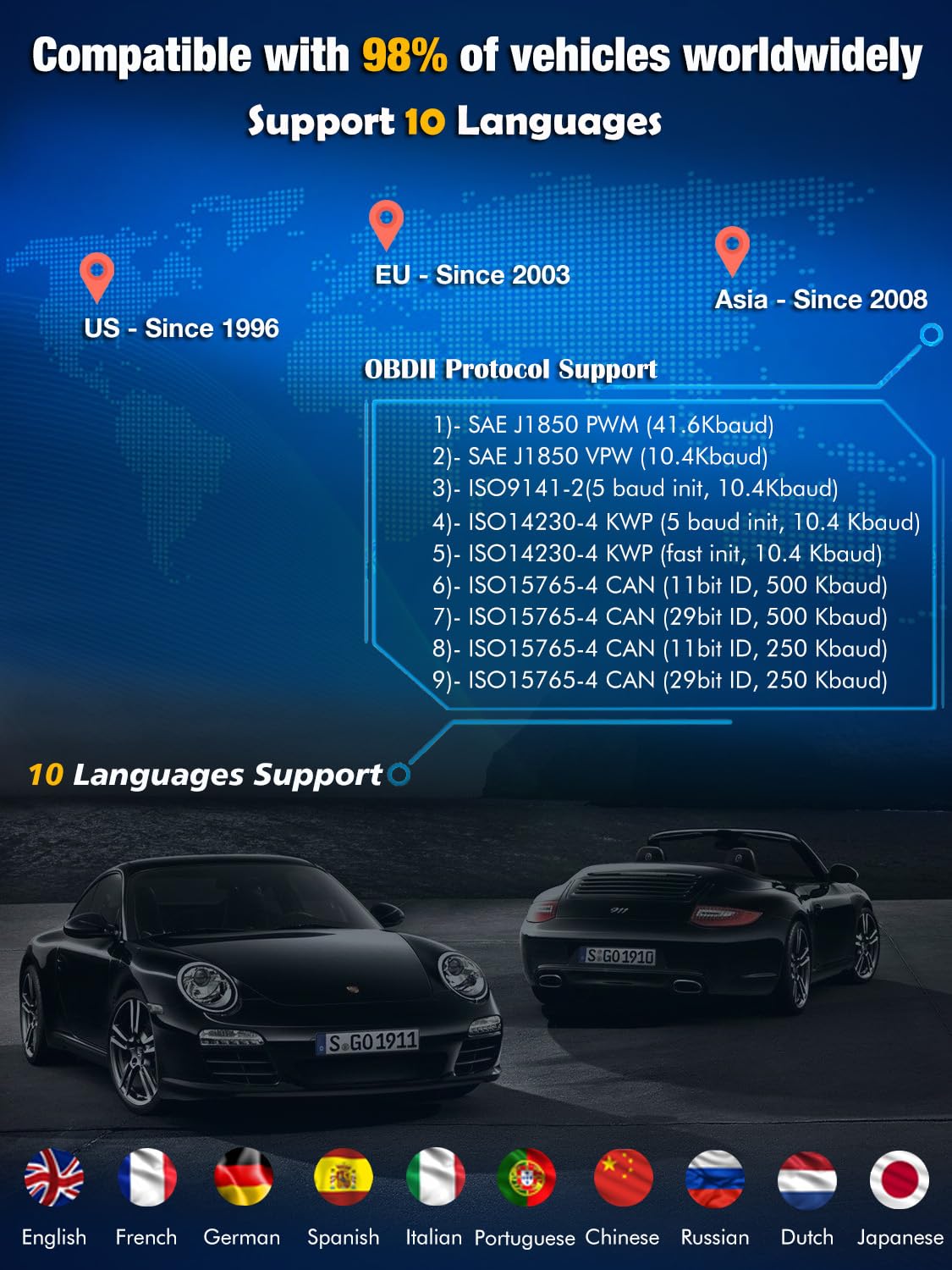 MOTOPOWER MP69040 cloud print QR code displayed with phone showing printable diagnostic report