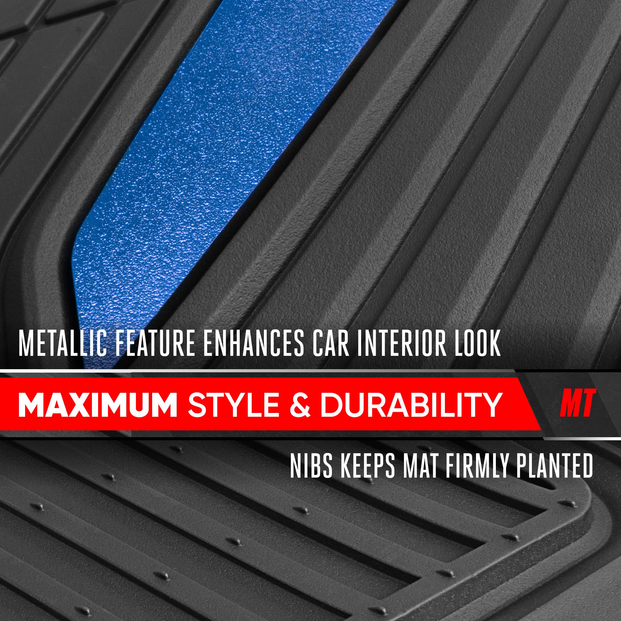 Motor Trend installed front mats in vehicle demonstrating clean, protected footwell