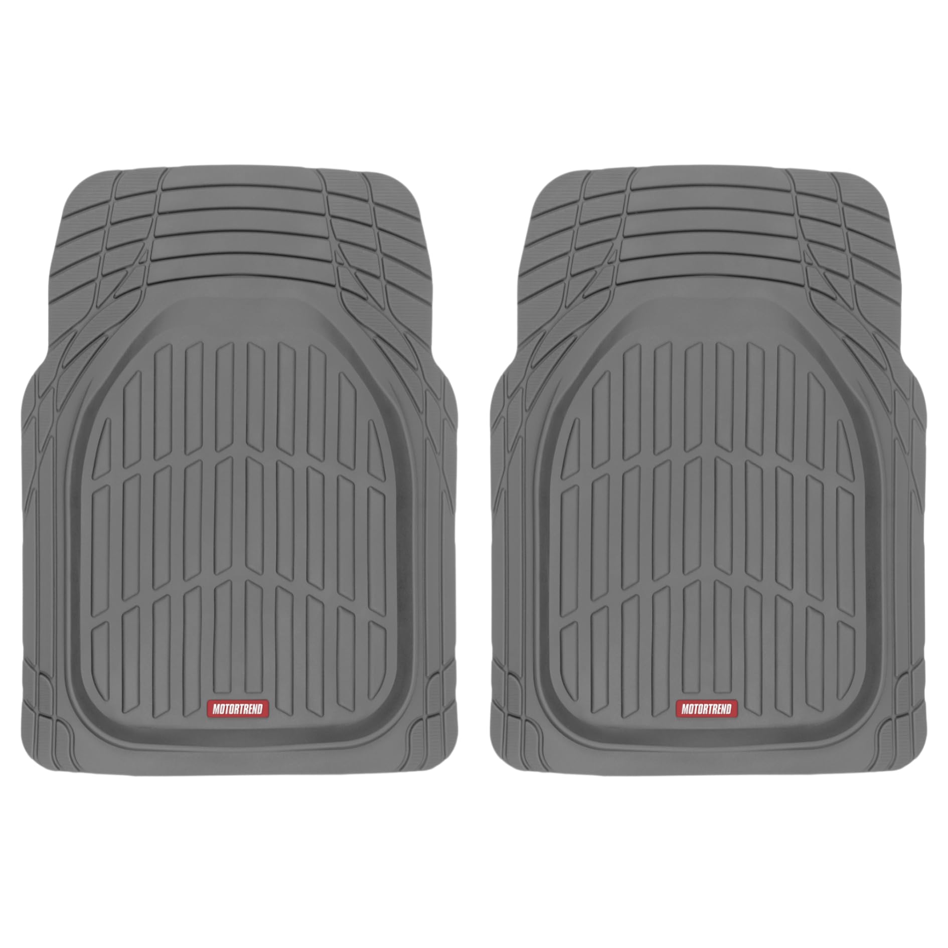 Motor Trend front packaging view showing full mat pair and features benefits