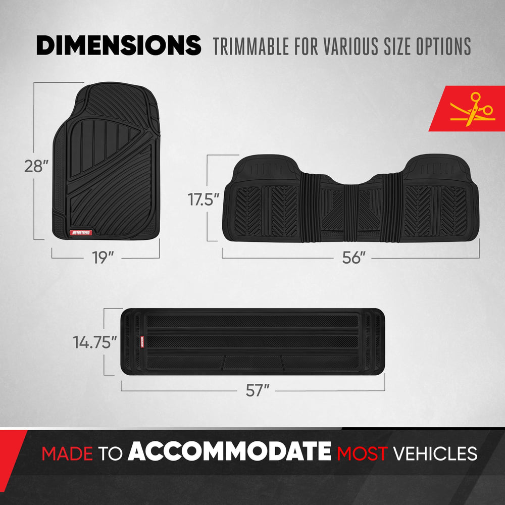 Motor Trend high ridgeline detail trapping spills and debris effectively
