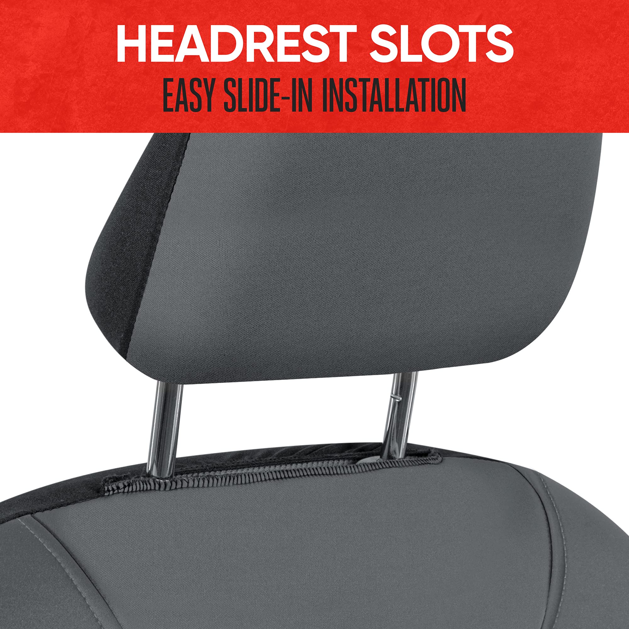 Motor Trend with dog on seat illustrating hair resistance and easy cleanup
