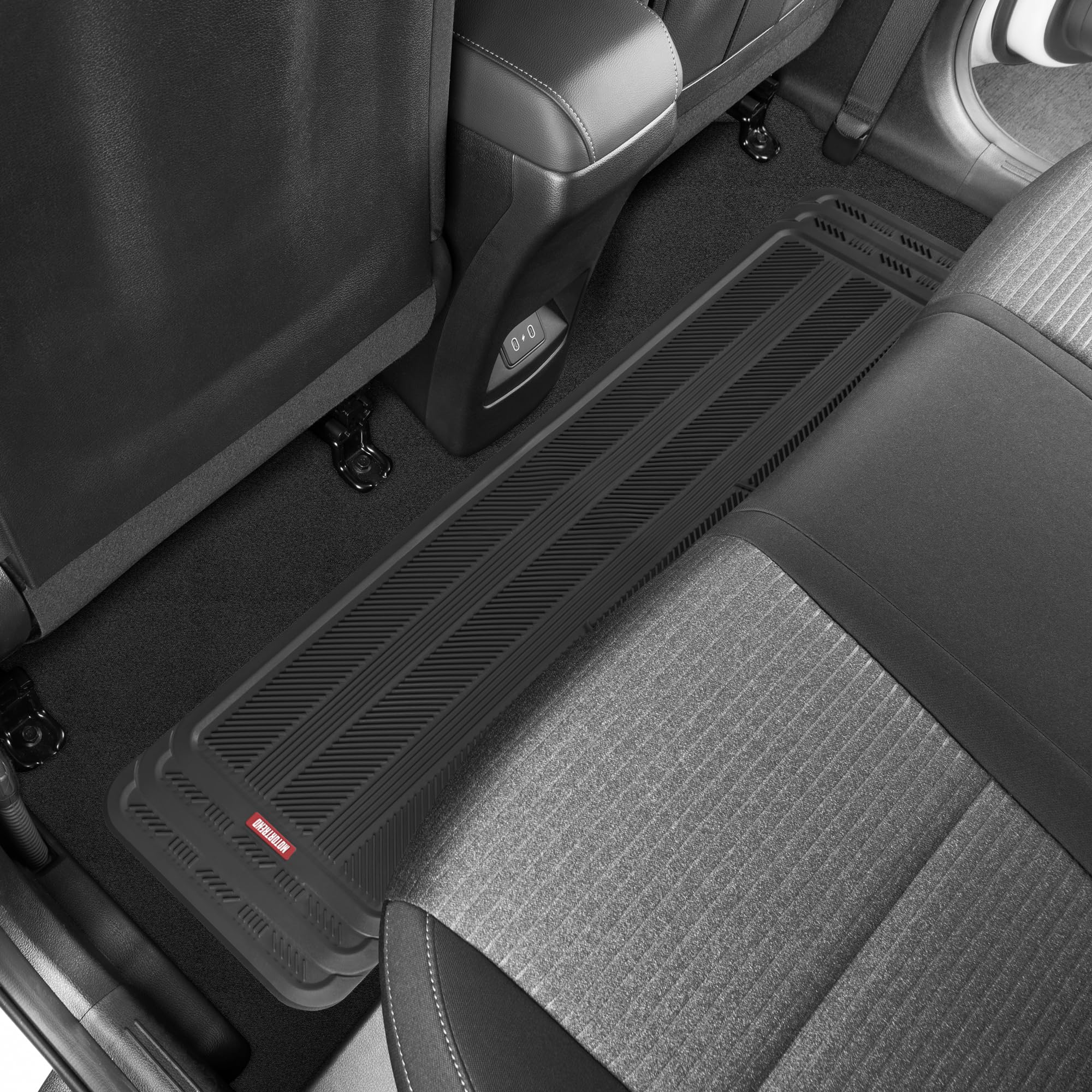 Motor Trend runner beside ruler showing 57x15 inch trim-to-fit sizing