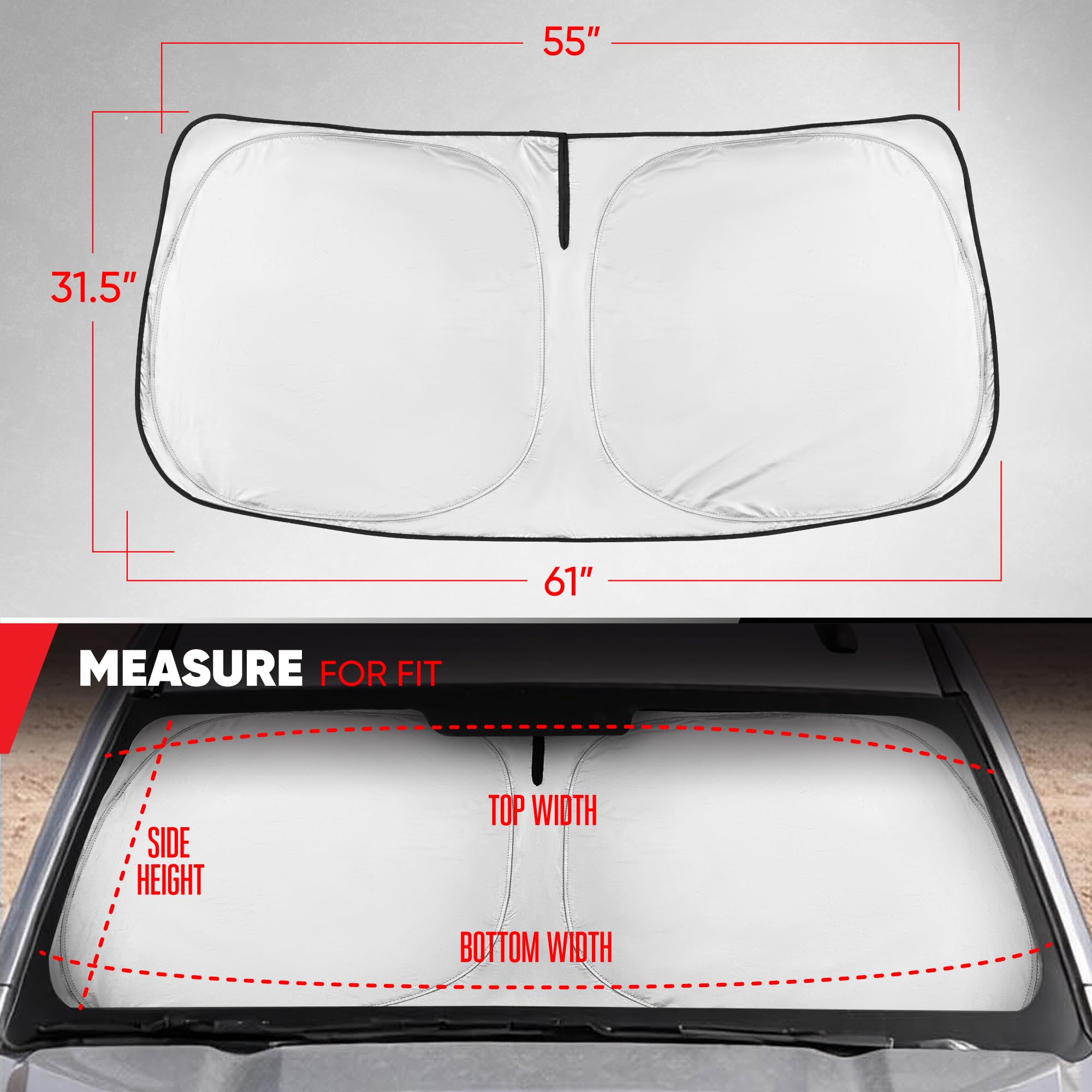 Motor Trend size scale near steering wheel illustrating tailored fit