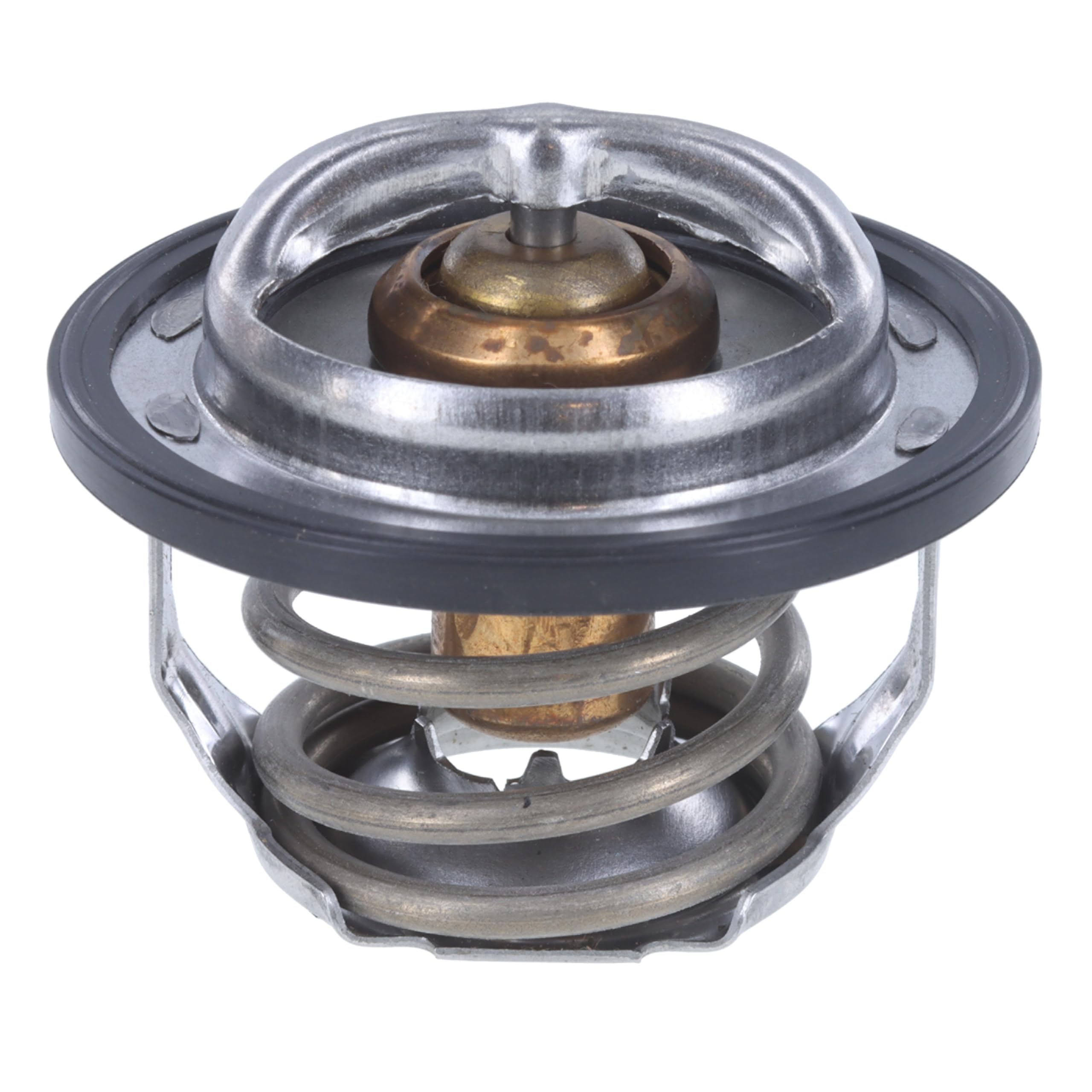 MotoRad thermostat side profile highlighting stainless steel construction and durability