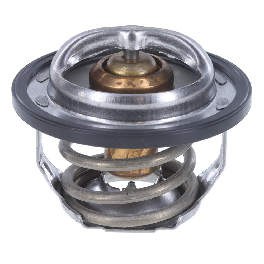 MotoRad thermostat side profile highlighting stainless steel construction and durability