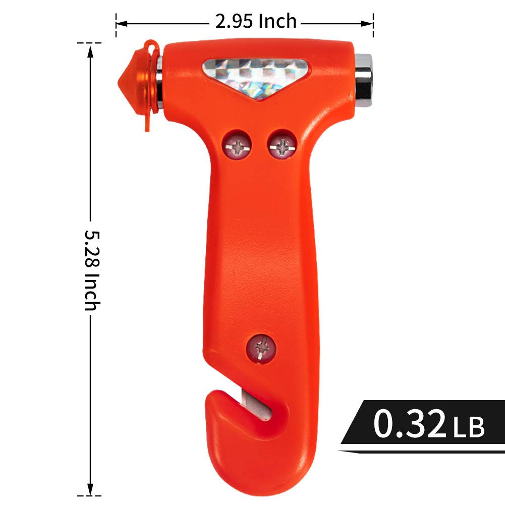 MOTORBUDDY close-up of hardened steel window breaker head for rapid glass shattering benefit