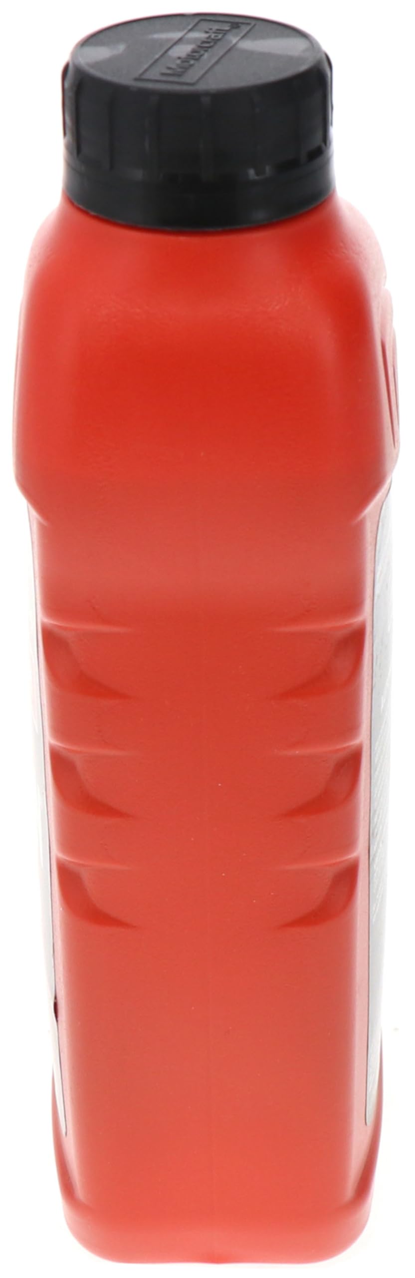 Motorcraft bottle near red fluid drip illustrating easy leak detection benefit