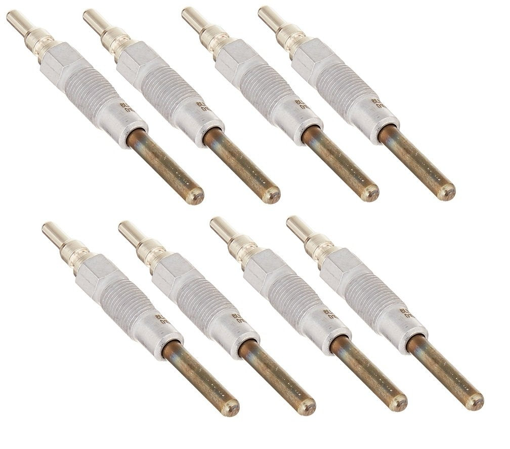Motorcraft glow plugs front packaging showing set of eight and OEM label benefit reliable fit