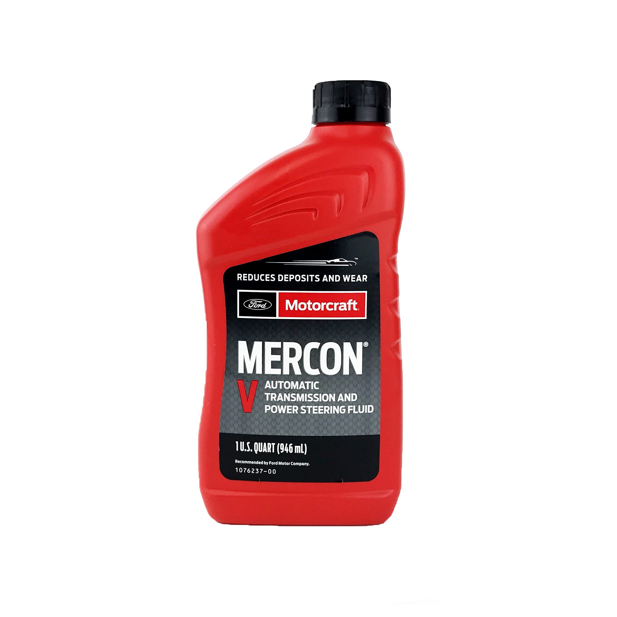 Close-up of Motorcraft XT5QMC label highlighting specification details and easy verification for correct ATF