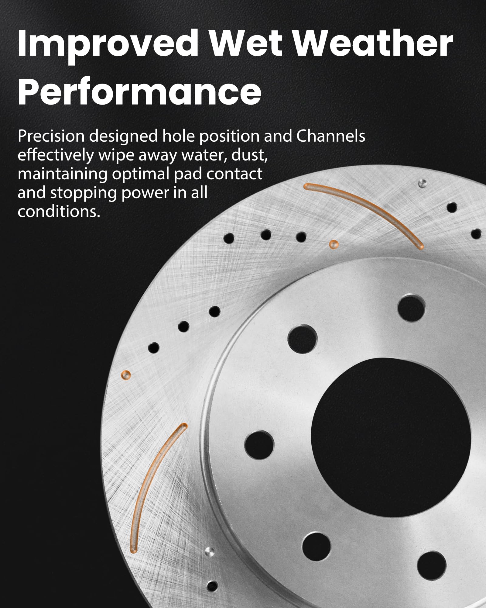 MOTOREVO rotor venting cross-section illustrating faster cooling benefit