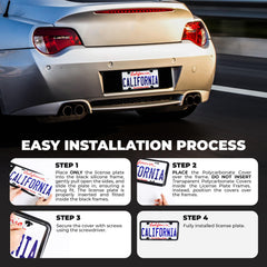 MotorFi installed on black sedan front plate reducing rattle and improving appearance