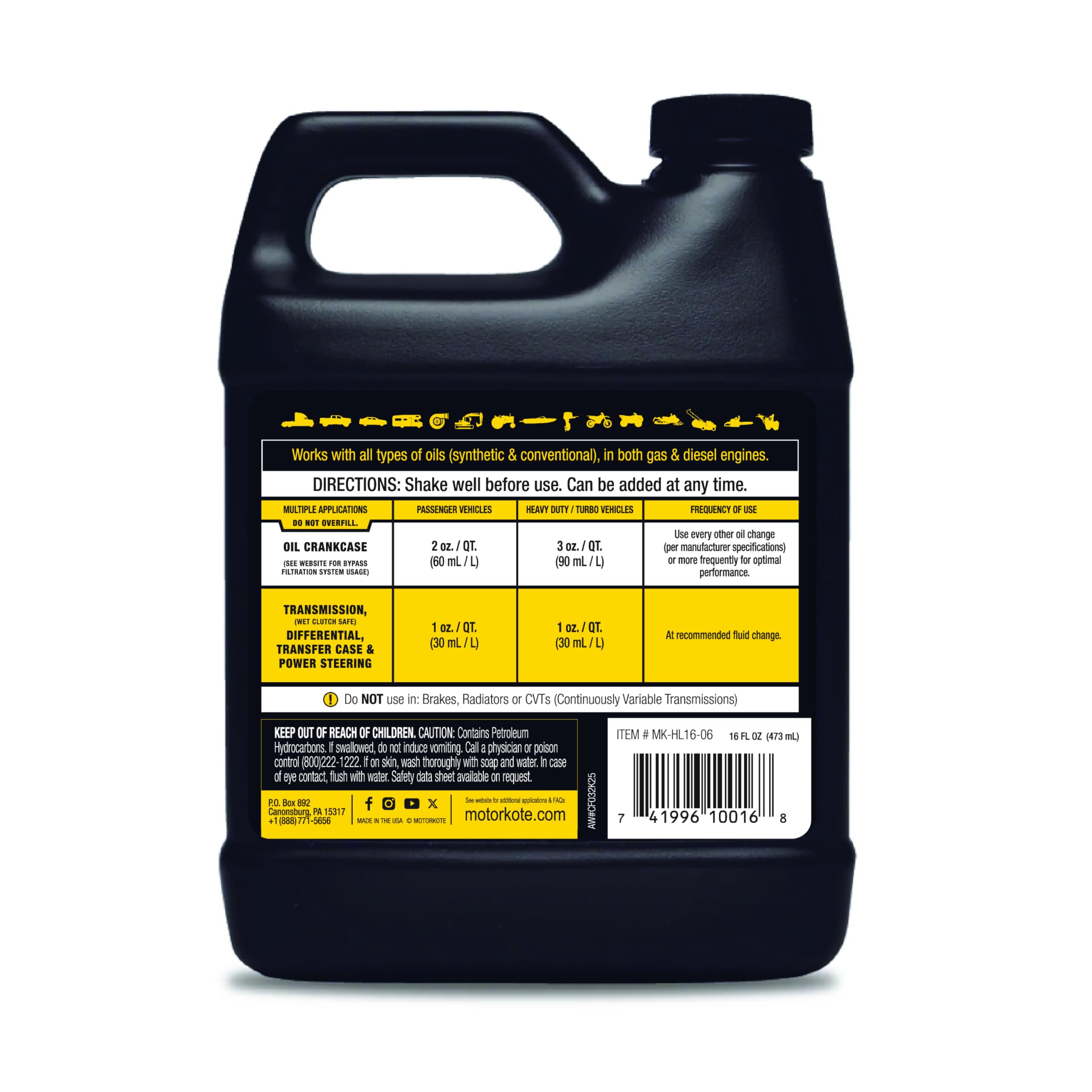 Motorkote angled bottle pack shot highlighting durable packaging