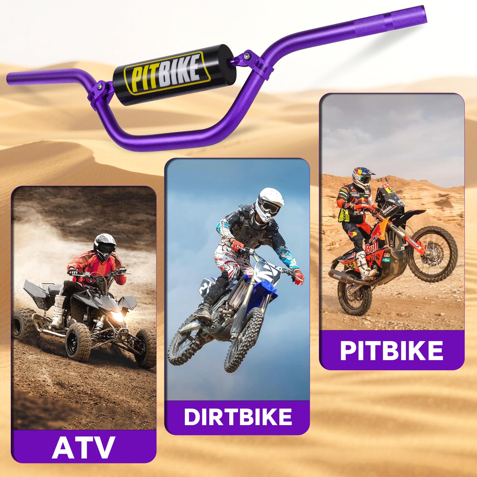 Motoroff handlebars mounted on pit bike illustrating improved ergonomics