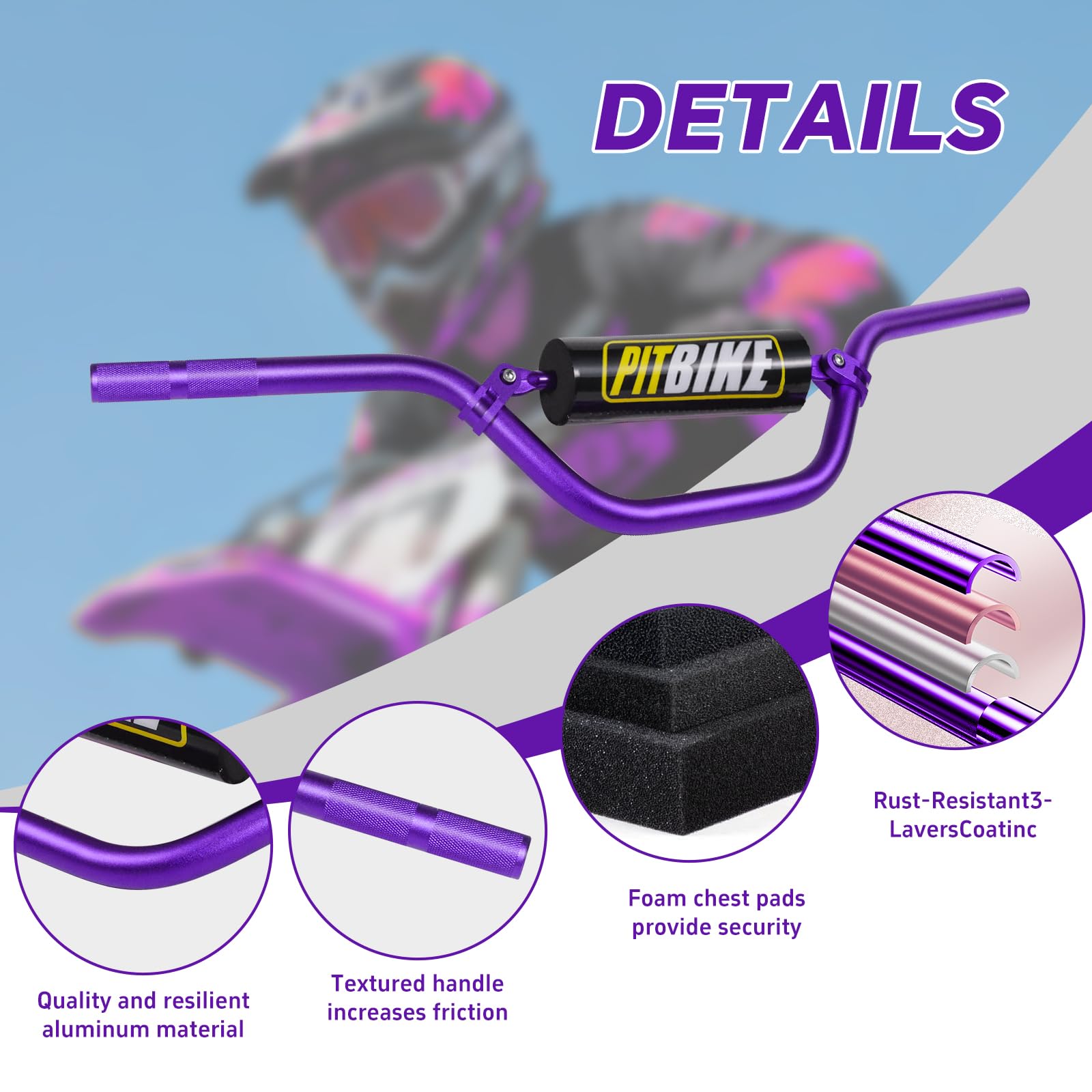 Motoroff textured throttle close-up showing anti-slip grip for better control