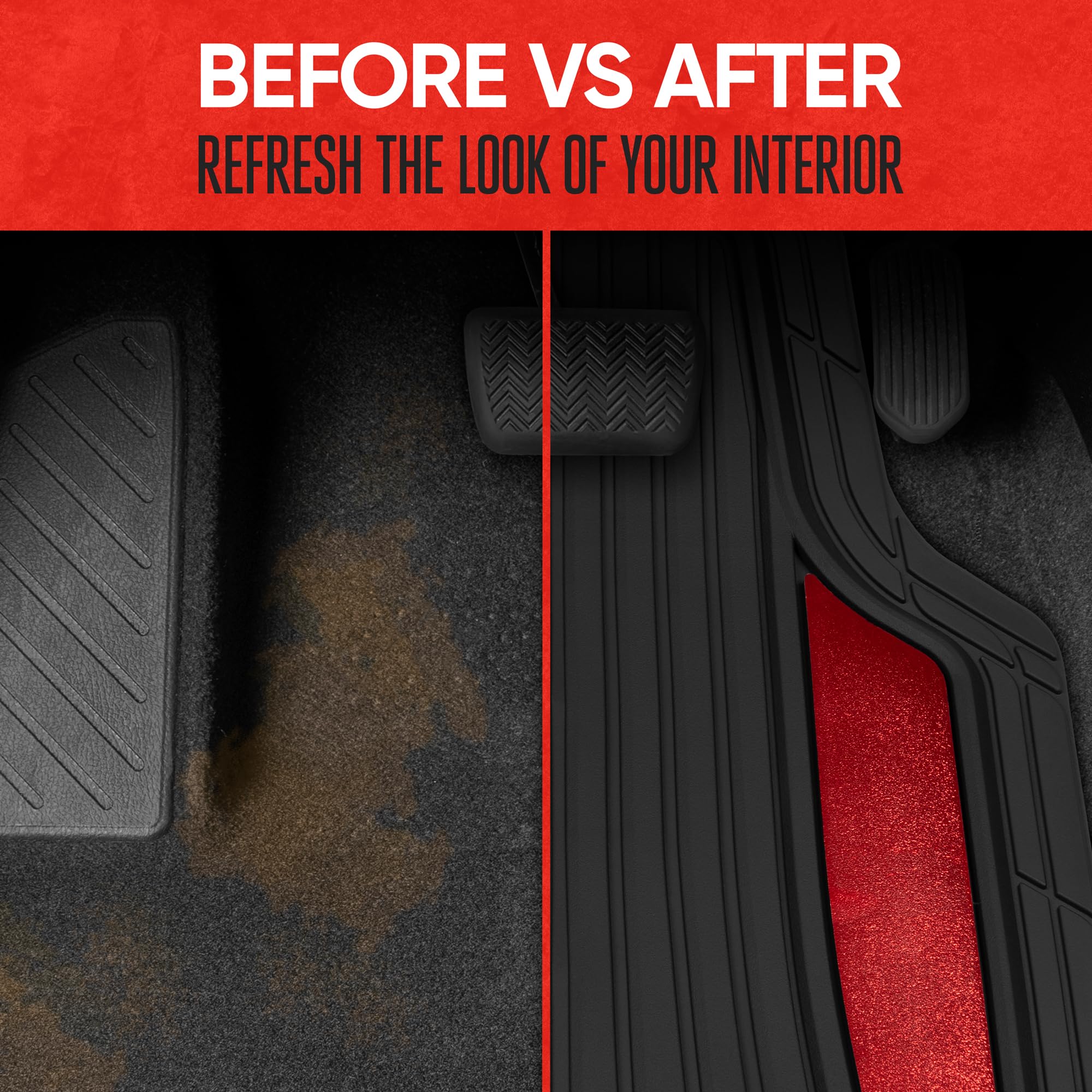 Motor Trend trim-to-fit markings detail for easy custom sizing