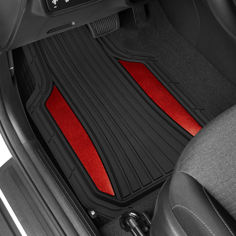 Motor Trend two-tone red chrome accent close-up for stylish upgrade