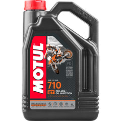 Motul 710 2T front packaging showing 4L container and clear labeling for long rides