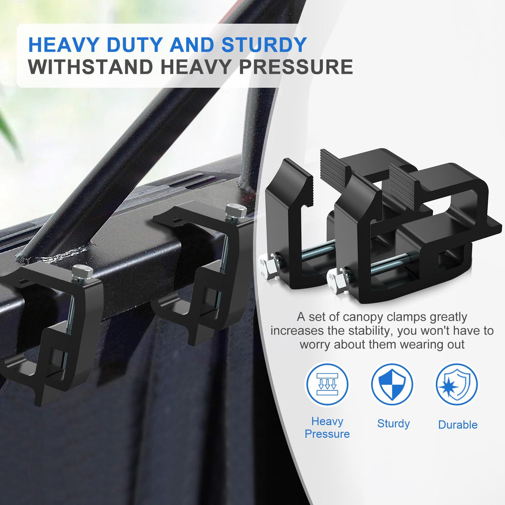 moveland clamps installed in pickup bed showing secure camper attachment
