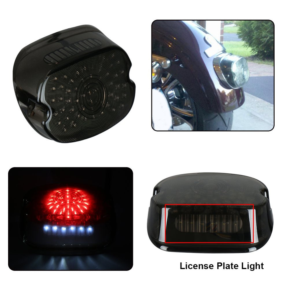 MOVOTOR tail light lit at night showing increased visibility and safety on road