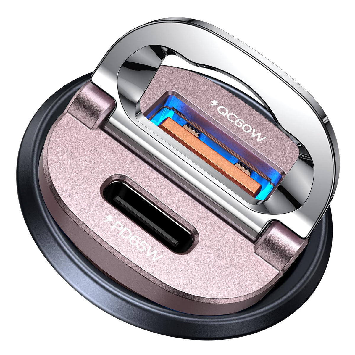 MRGLAS front view of compact adapter showing ports and low profile for convenience