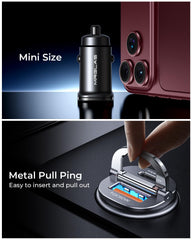 MRGLAS installed in car cigarette lighter demonstrating snug fit and no pop-out