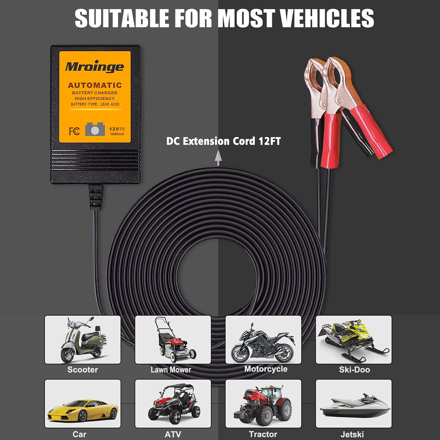 Mroinge charger installed in motorcycle battery compartment for space saving benefit
