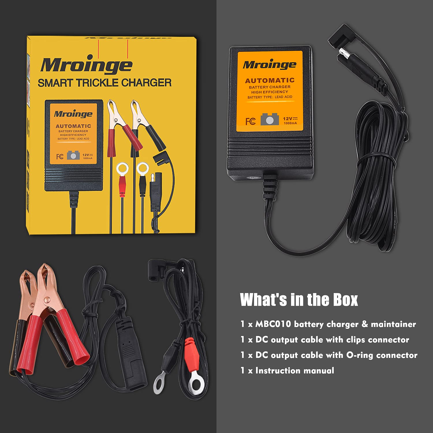 Mroinge charger packaging with accessories for out‑of‑box readiness benefit