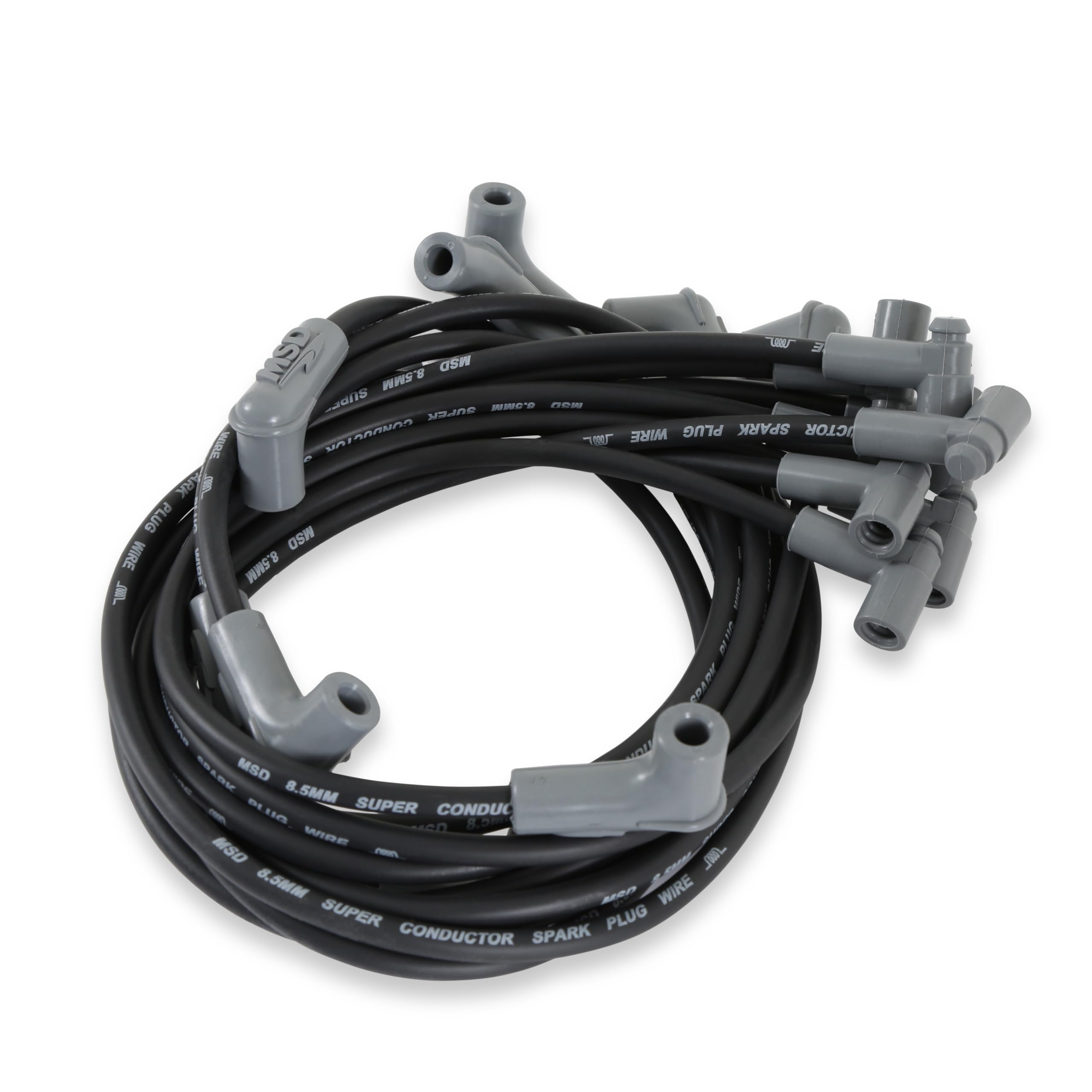 MSD 35593 black wire set front view showing complete kit and fitment benefit