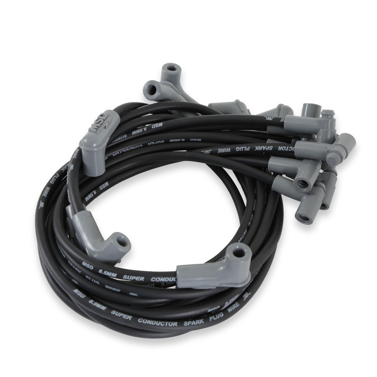 MSD 35593 black wire set front view showing complete kit and fitment benefit