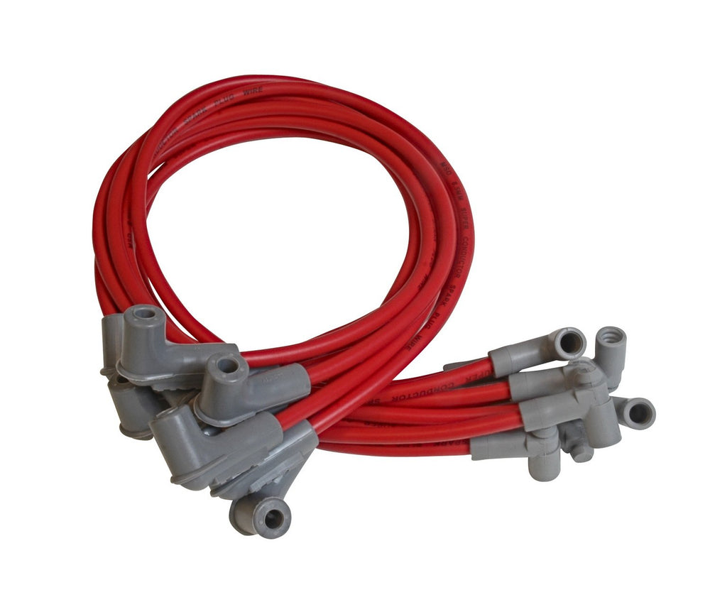 MSD 35599 front packaging showing red 8.5mm wires and HEI compatibility for reliable ignition
