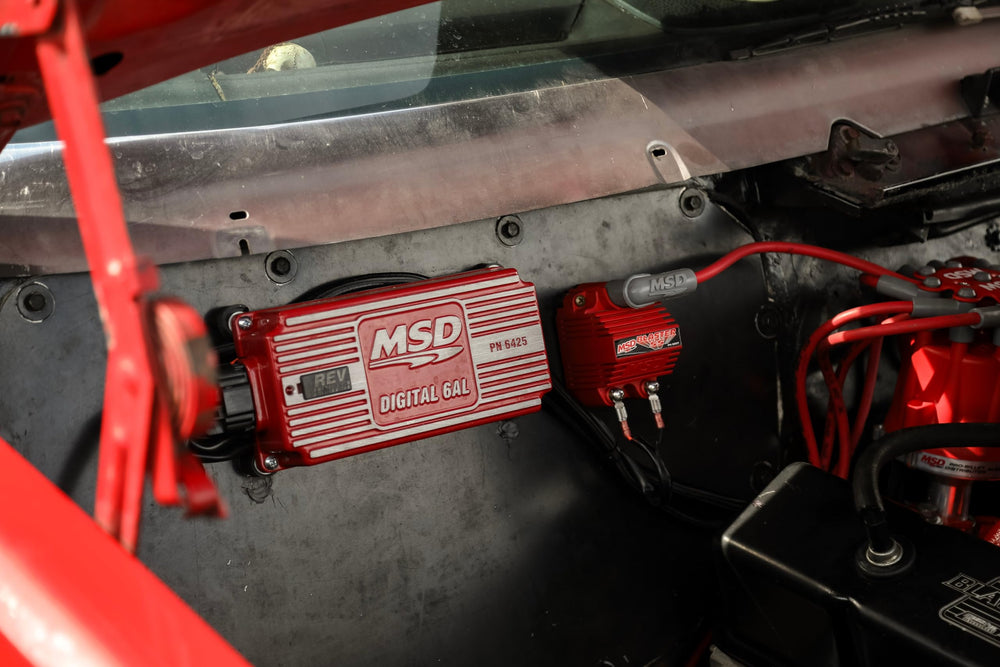 MSD 6425 wiring harness exit showing all wires routed through sealed connector
