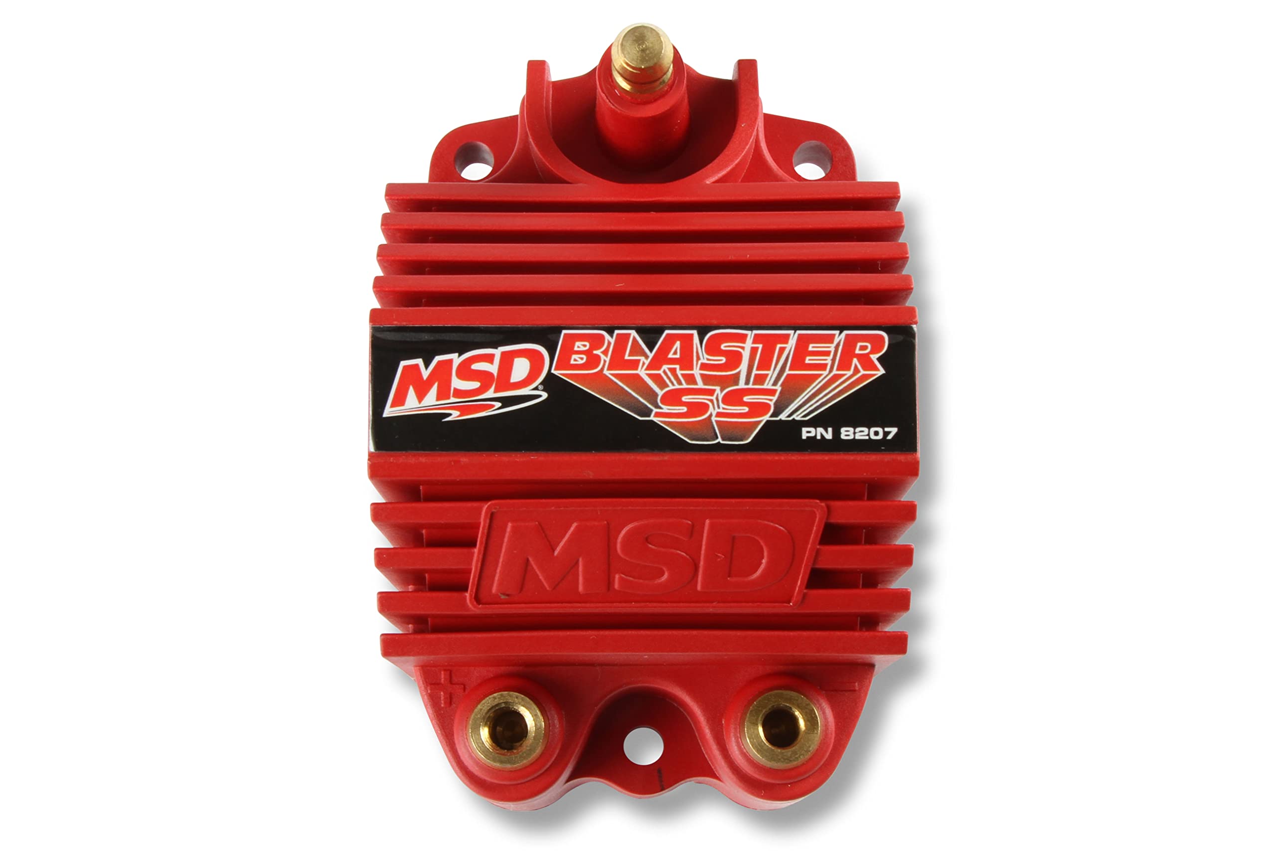 MSD 8207 front view red coil showing compact design and high-voltage capability