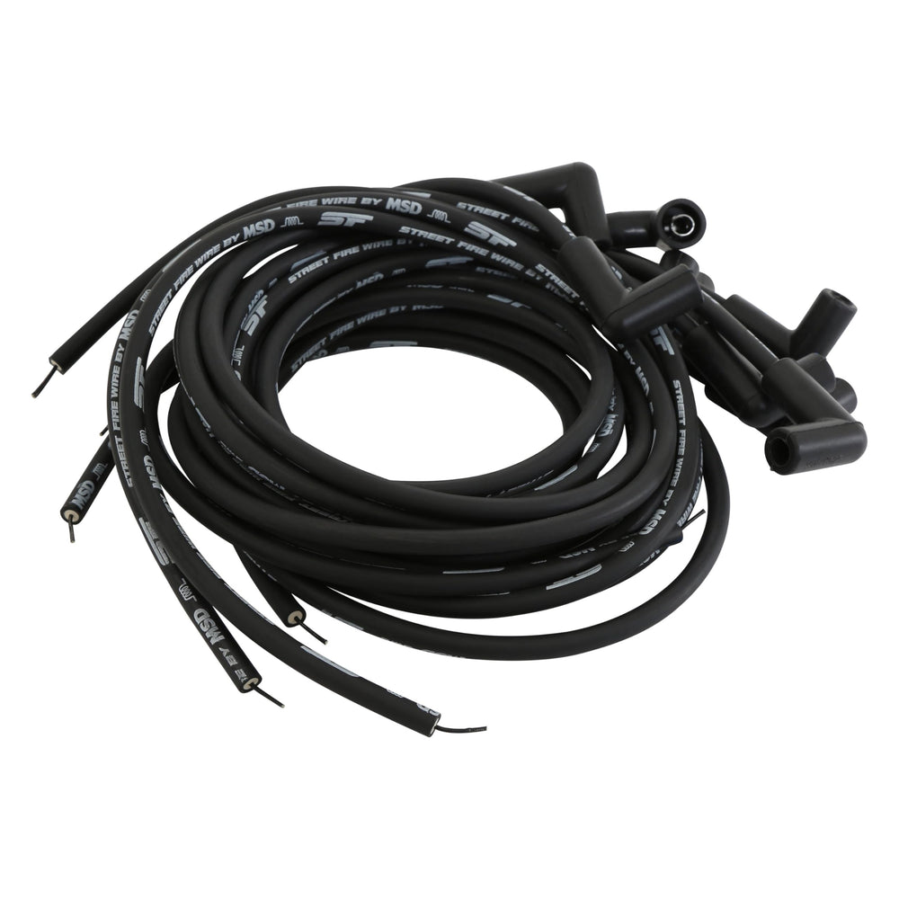 MSD Street Fire 5553 wires laid out by length showing fit options