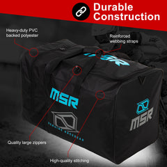 MSR gear bag reinforced handles close-up highlighting comfortable lift and strength