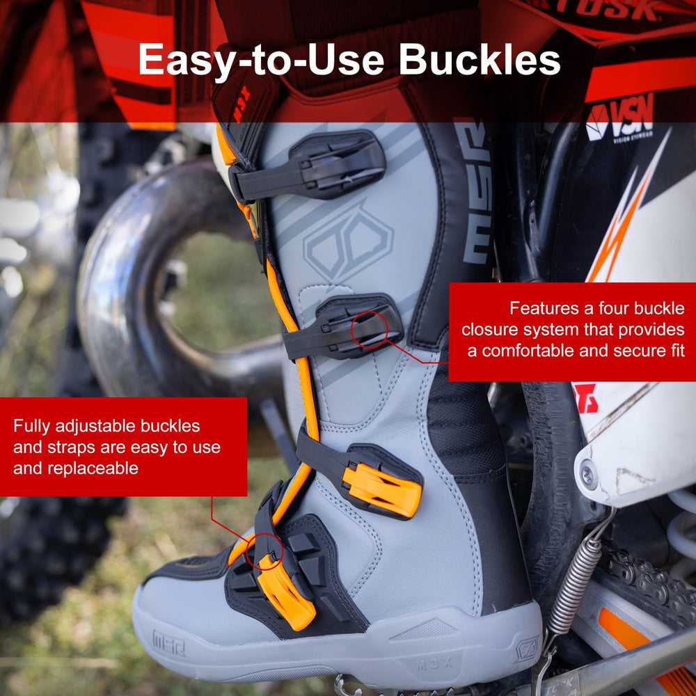 MSR M3X close-up of elastic gaiter blocking debris for cleaner rides