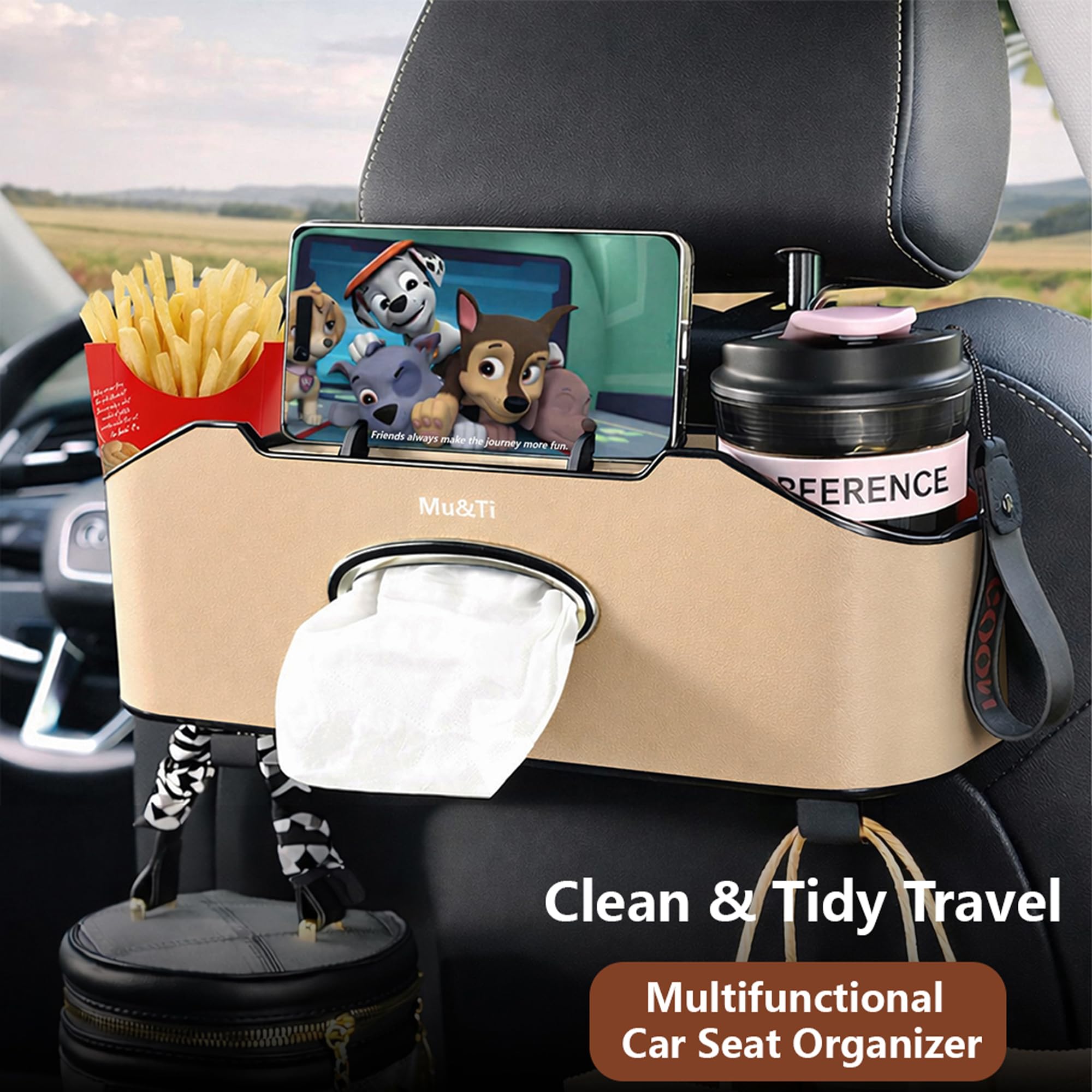 Mu&Ti close-up of cup holders securing bottles and preventing spills